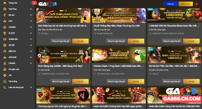 Các chương trình ưu đãi giúp hội viên GA888 tăng thêm vốn cược